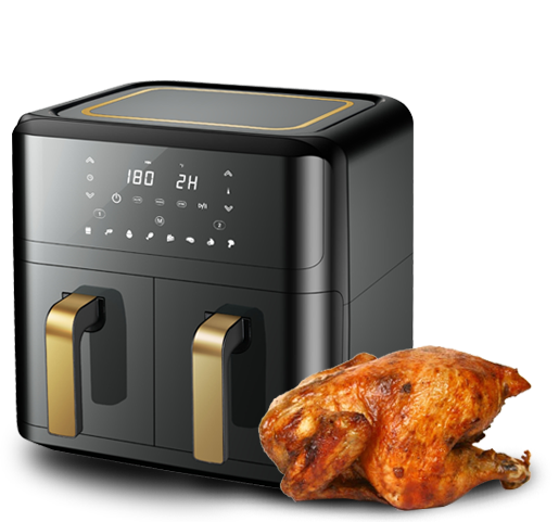 DH-801A DUBBELE DUBBELE MAND GROTE CAPACITEIT 15L MULTIFUNCTIONEEL GEEN OLIE SMART LED DISPLAY LUCHTFRYER OVEN